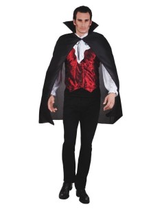 Mantello da dracula nero da 120 cm - di alta qualità, ideale per carnevale, feste a tema ed eventi speciali.